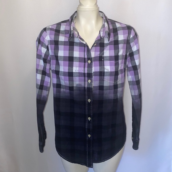 *CUSTOM DYED PLAID BUTTON DOWN - Picture 3 of 6